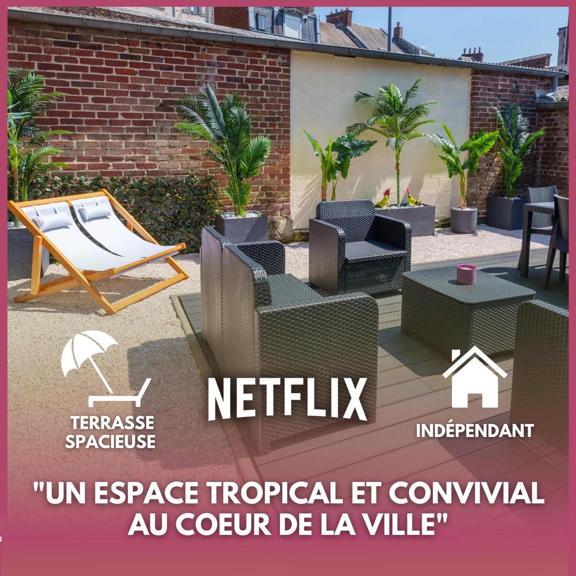 L'Escale Tropicale, Appartement Independant Avec Terrasse Privative Saint-Quentin  Eksteriør bilde